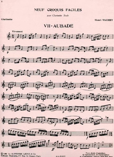 Aubade (clarinet Solo)
