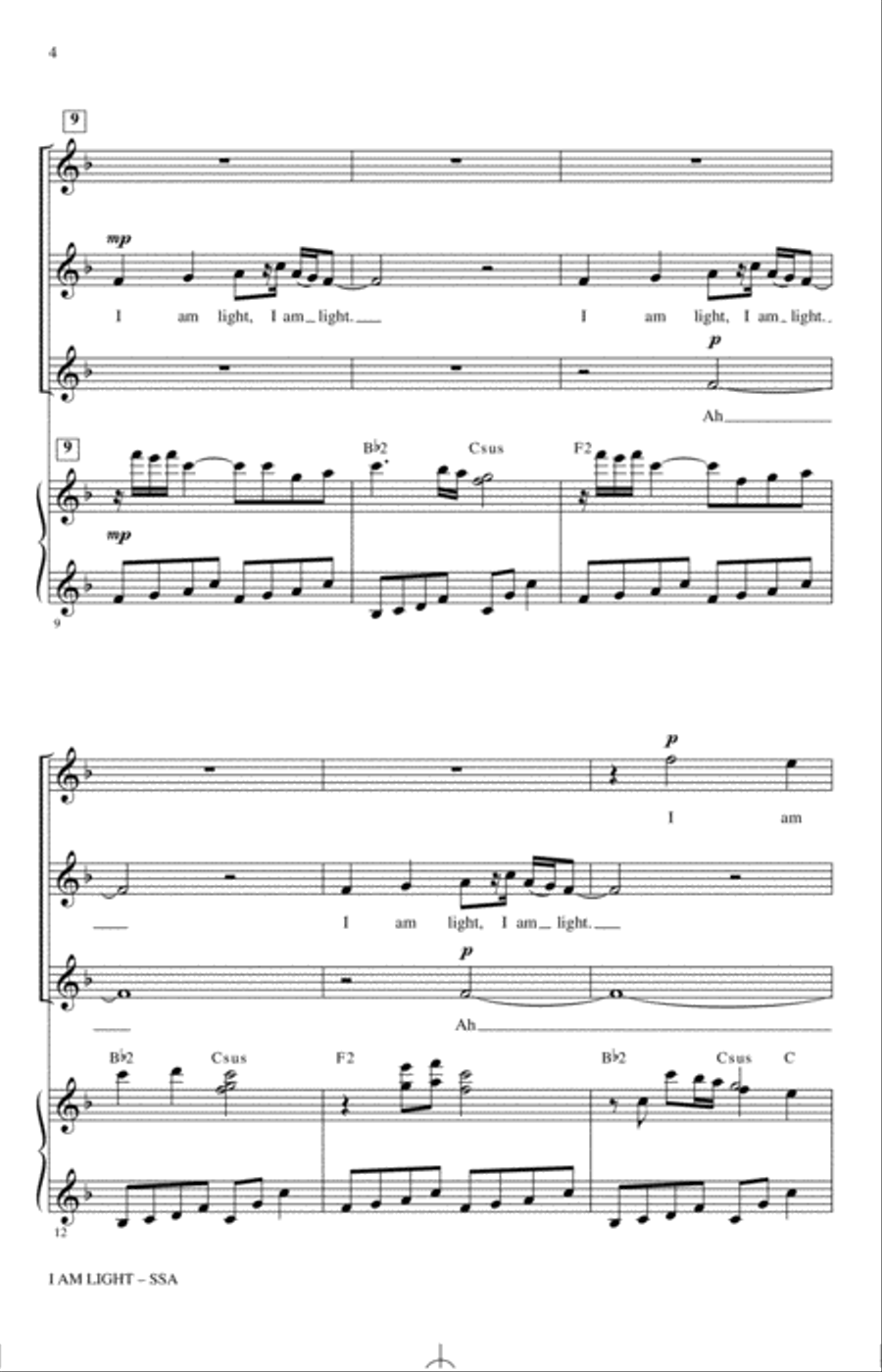 I Am Light (arr. Mark Hayes and Kimberly Lilley) SSA scores gallery preview page 3