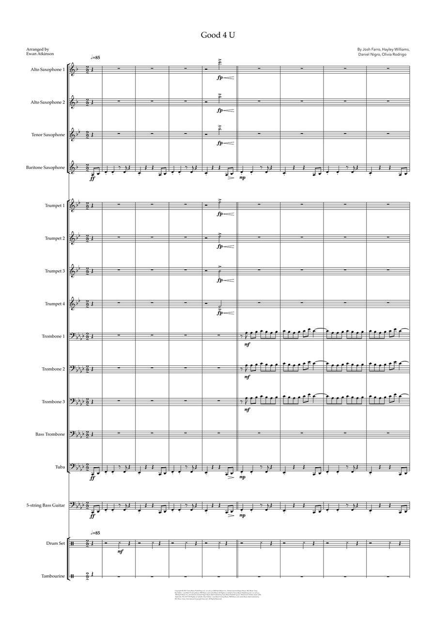 Good 4 U Good 4 U Jazz Ensemble scores gallery preview page 1