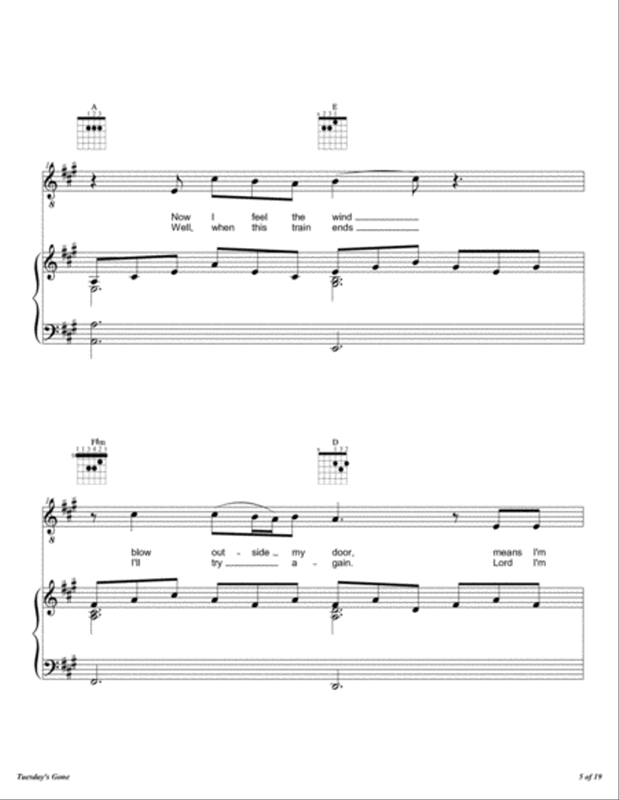 Tuesday's Gone Tuesday's Gone Voice scores gallery preview page 6
