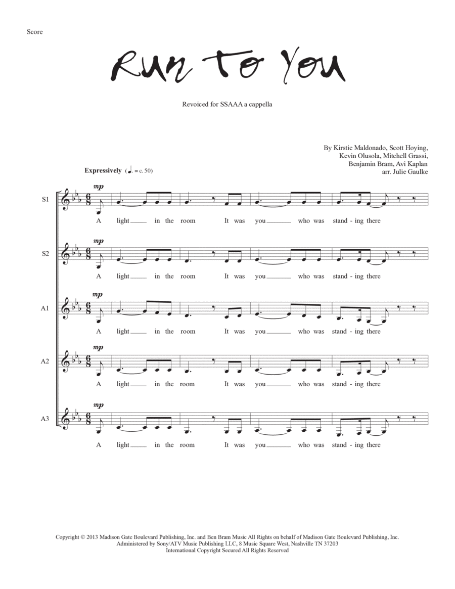 Run To You Run To You SSAA scores gallery preview page 1