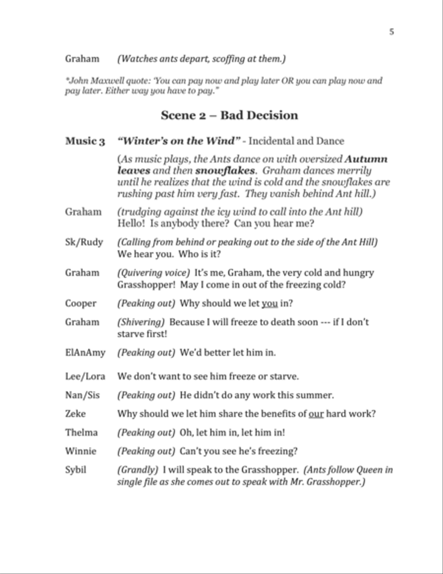 The Ants and the Grasshopper - Expanded Director's Script Small Ensemble scores gallery preview page 6