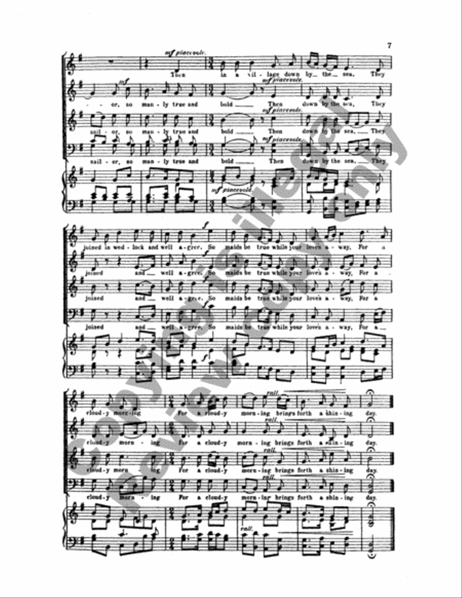 Five English Folk-Songs: 1. The Dark Eyed Sailor 4-Part scores gallery preview page 11