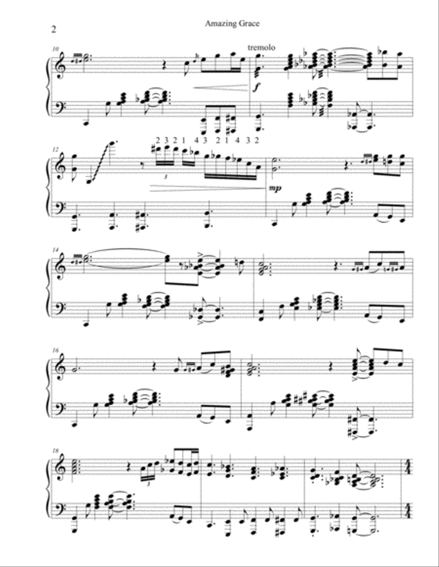 Amazing Grace Amazing Grace Piano Solo scores gallery preview page 2