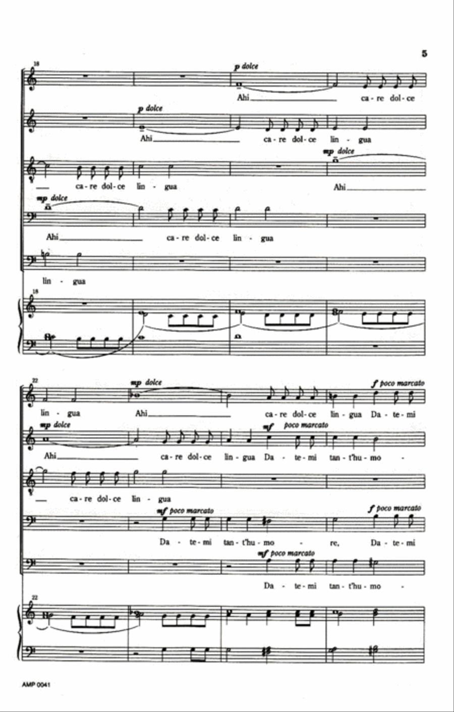 Si ch'io vorrei morire A Cappella scores gallery preview page 4