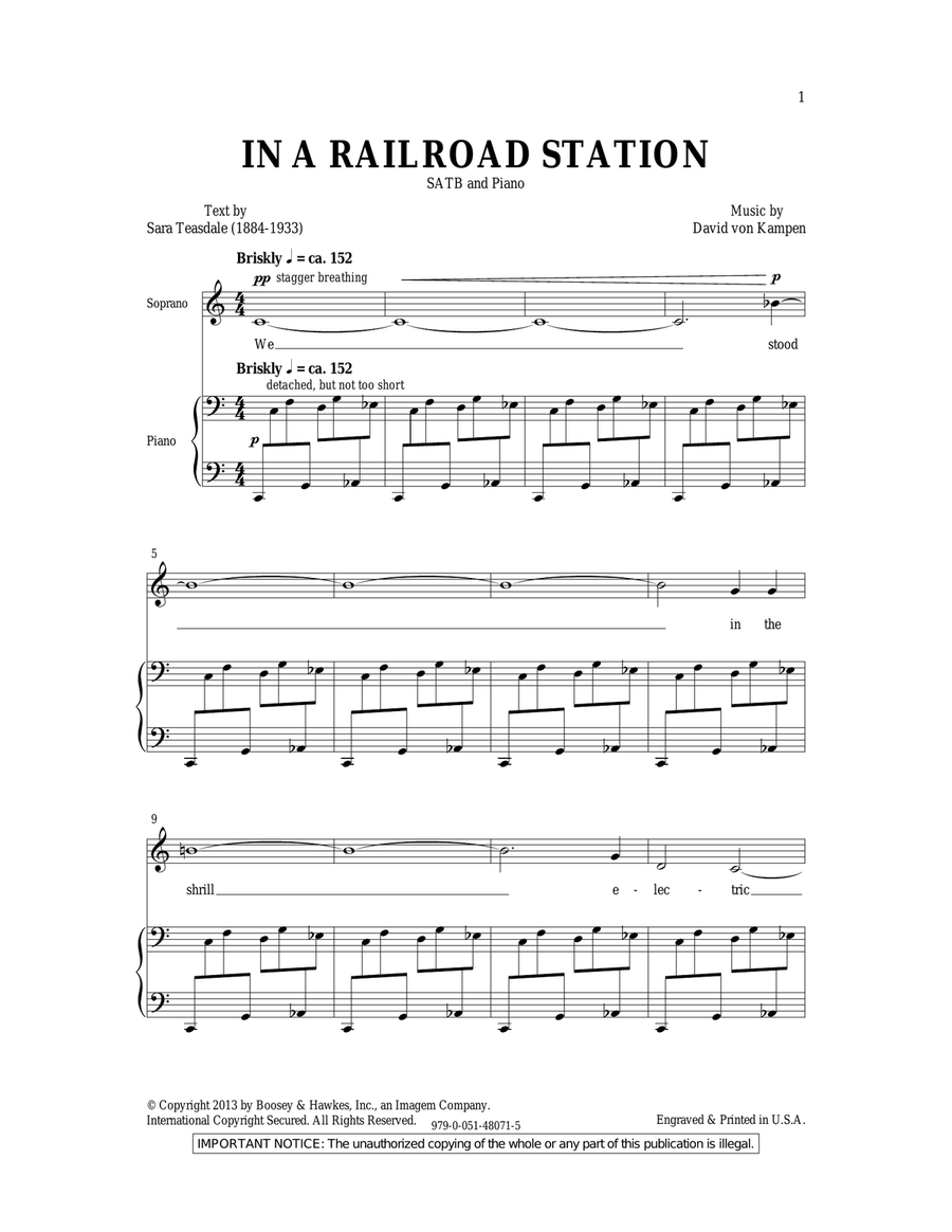 In A Railroad Station 4-Part scores gallery preview page 1