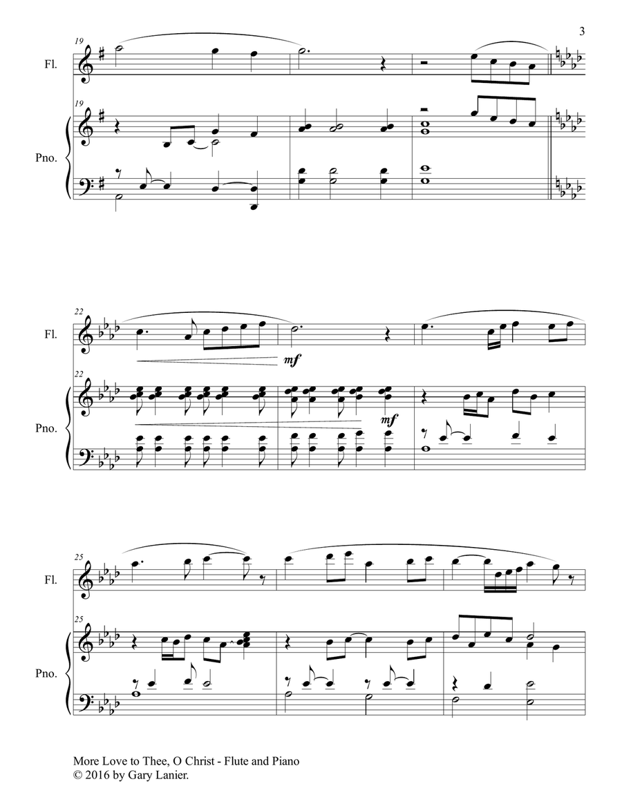 MORE LOVE TO THEE, O CHRIST (Duet – Flute & Piano with Parts) Flute Solo scores gallery preview page 4