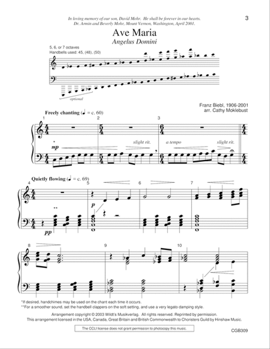 Ave Maria Handbell Choir scores gallery preview page 3