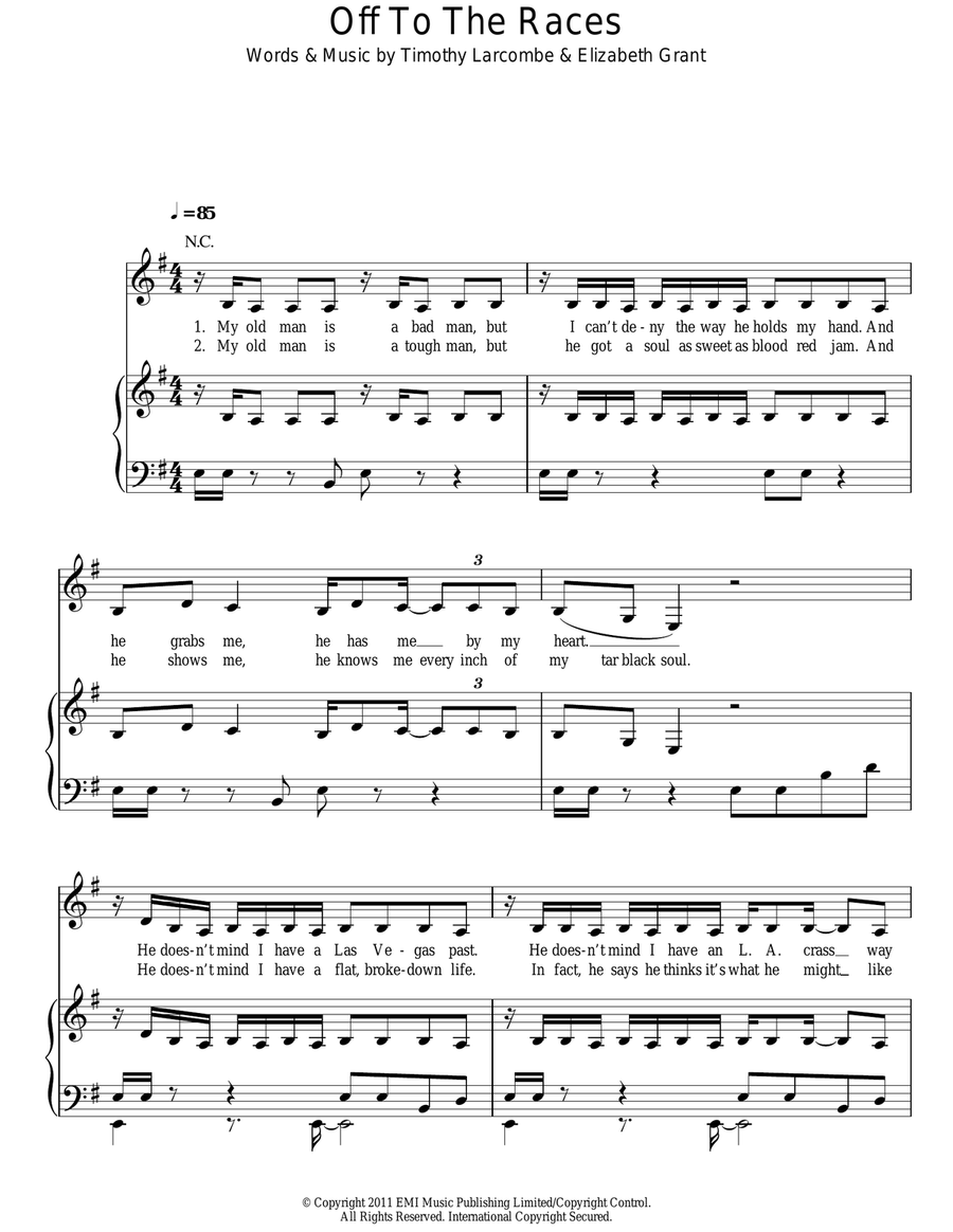 Off To The Races Acoustic Guitar scores gallery preview page 1