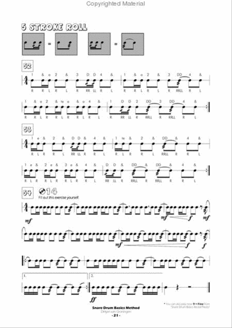 Snare Drum Basics Method + CD Percussion scores gallery preview page 3