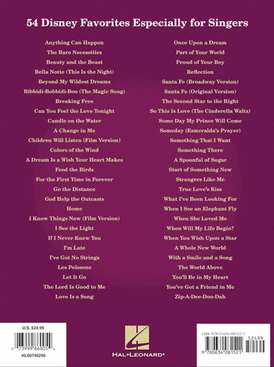 Disney Songs for Singers - Revised Edition