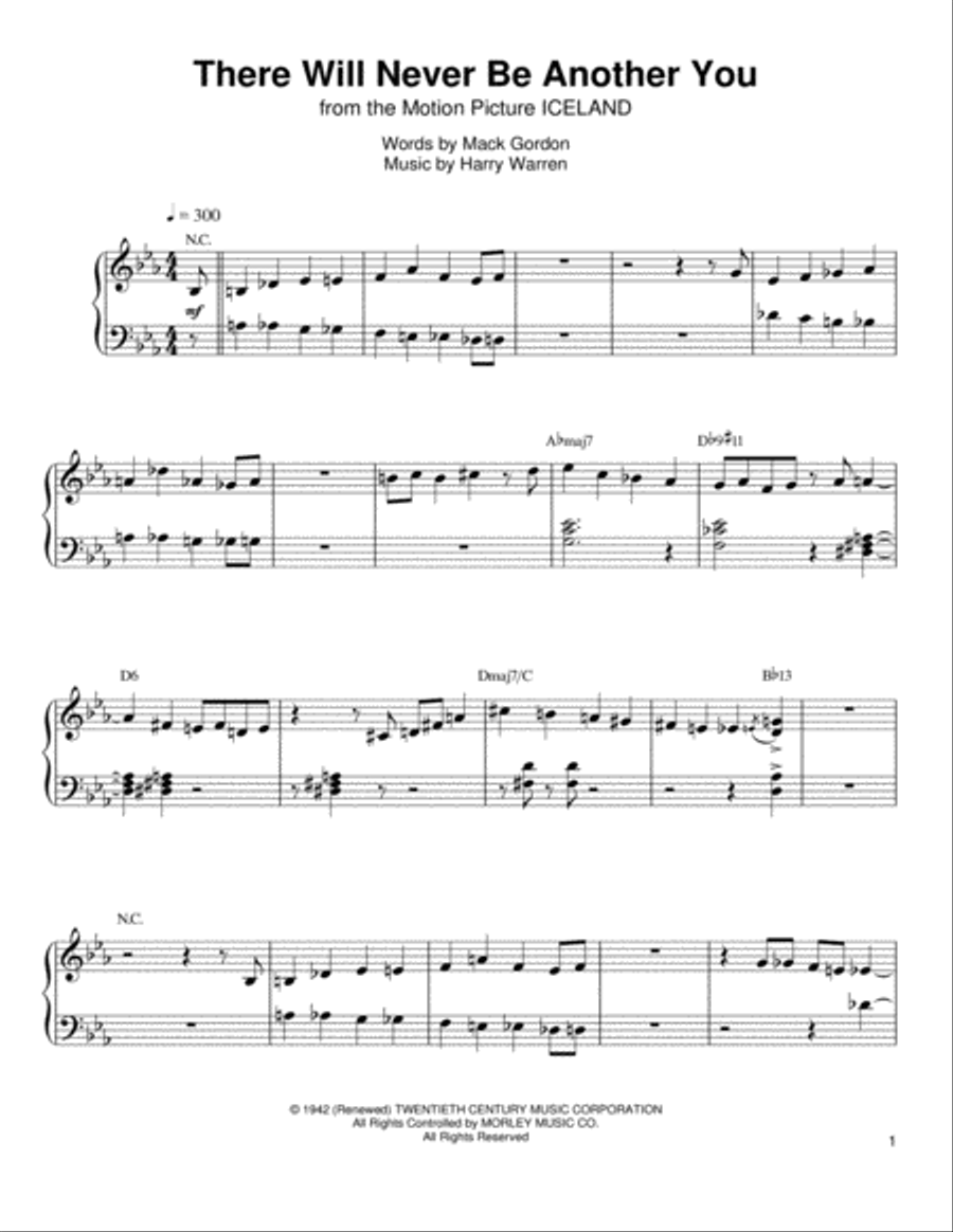 There Will Never Be Another You Piano scores gallery preview page 1