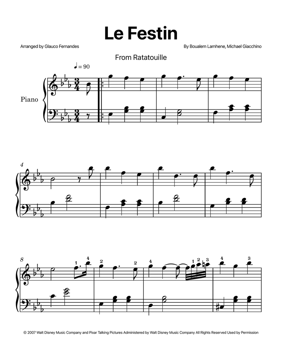 Le Festin Easy Piano scores gallery preview page 1