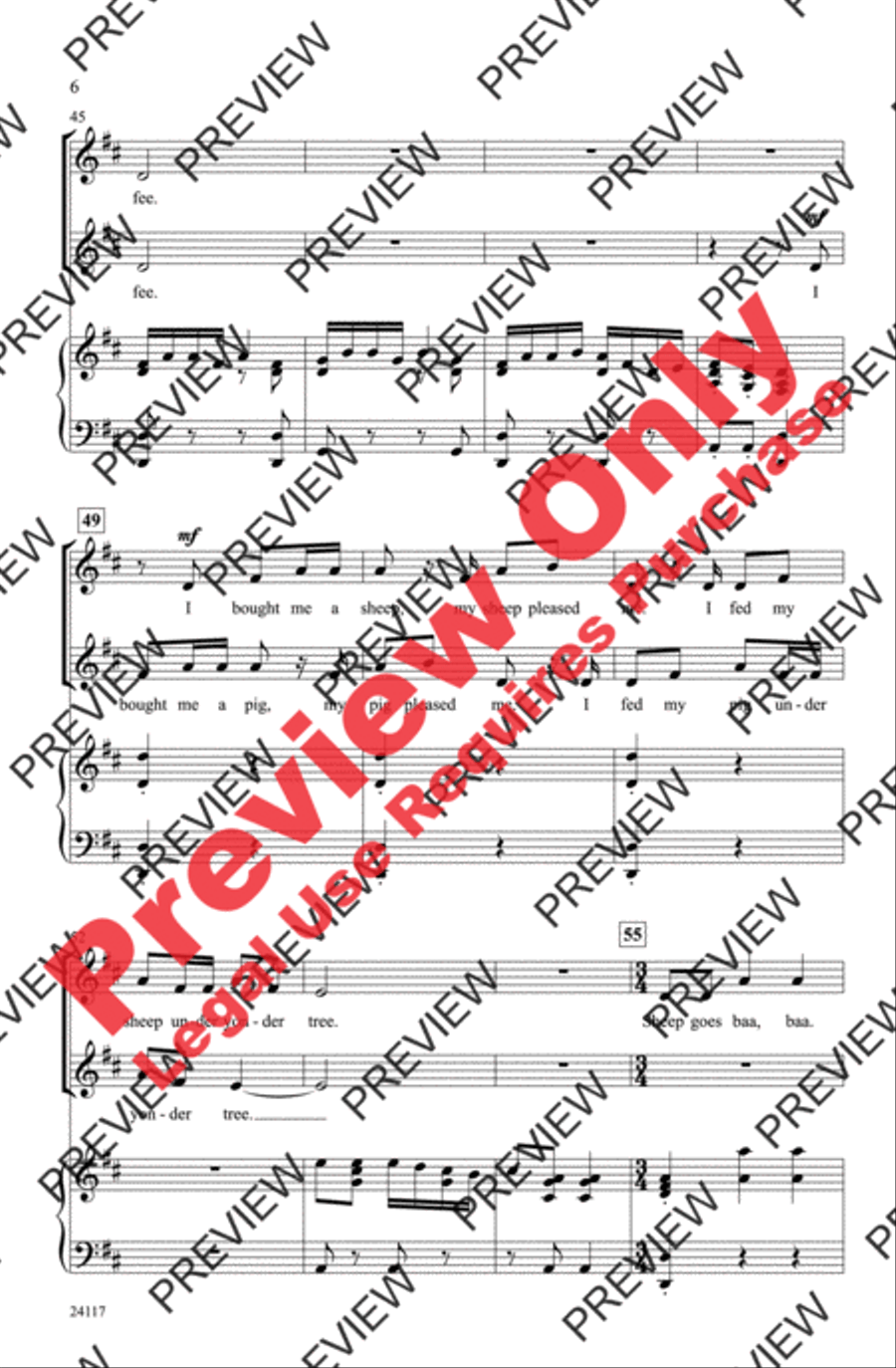 I Bought Me a Cat 2-Part scores gallery preview page 6