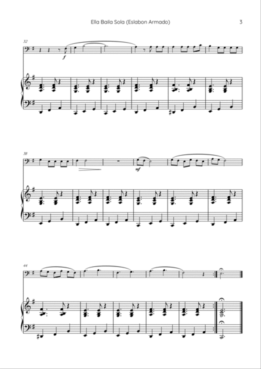 Ella Baila Sola Ella Baila Sola Piano scores gallery preview page 3