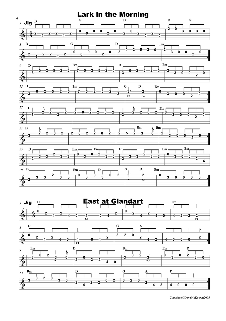 Irish Dance Music Vol.1 for Guitar Tab, EADGBE; 40 Jigs, Reels, Hornpipes and more.... Guitar Tablature scores gallery preview page 4
