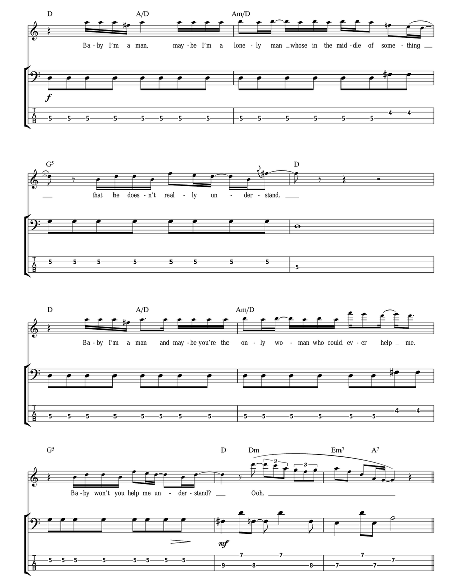 Maybe I'm Amazed Maybe I'm Amazed Bass Guitar Tablature scores gallery preview page 2