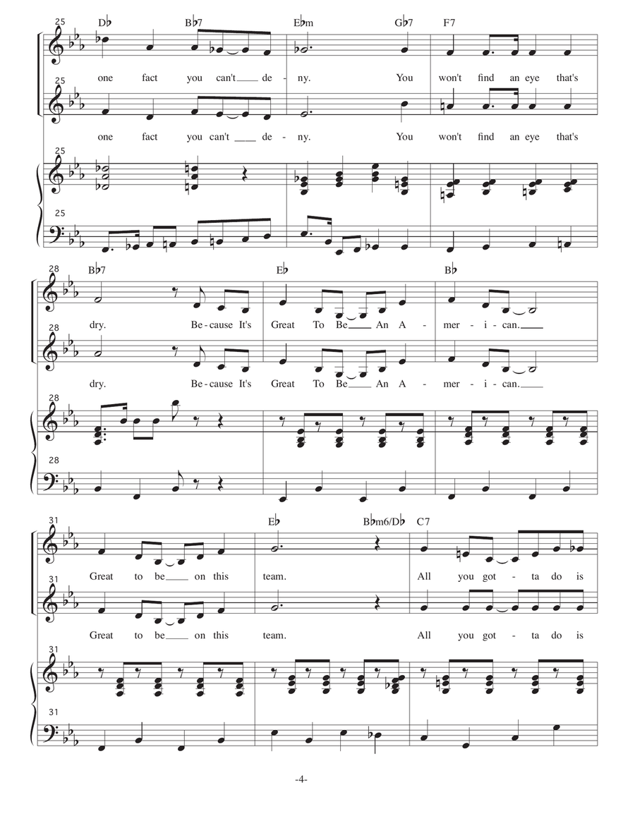 It's Great To Be An American 2-Part scores gallery preview page 4