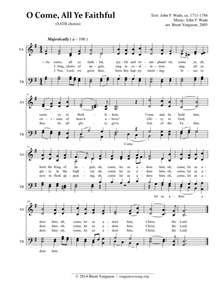 Oh Come All Ye Faithful (SATB) image number null