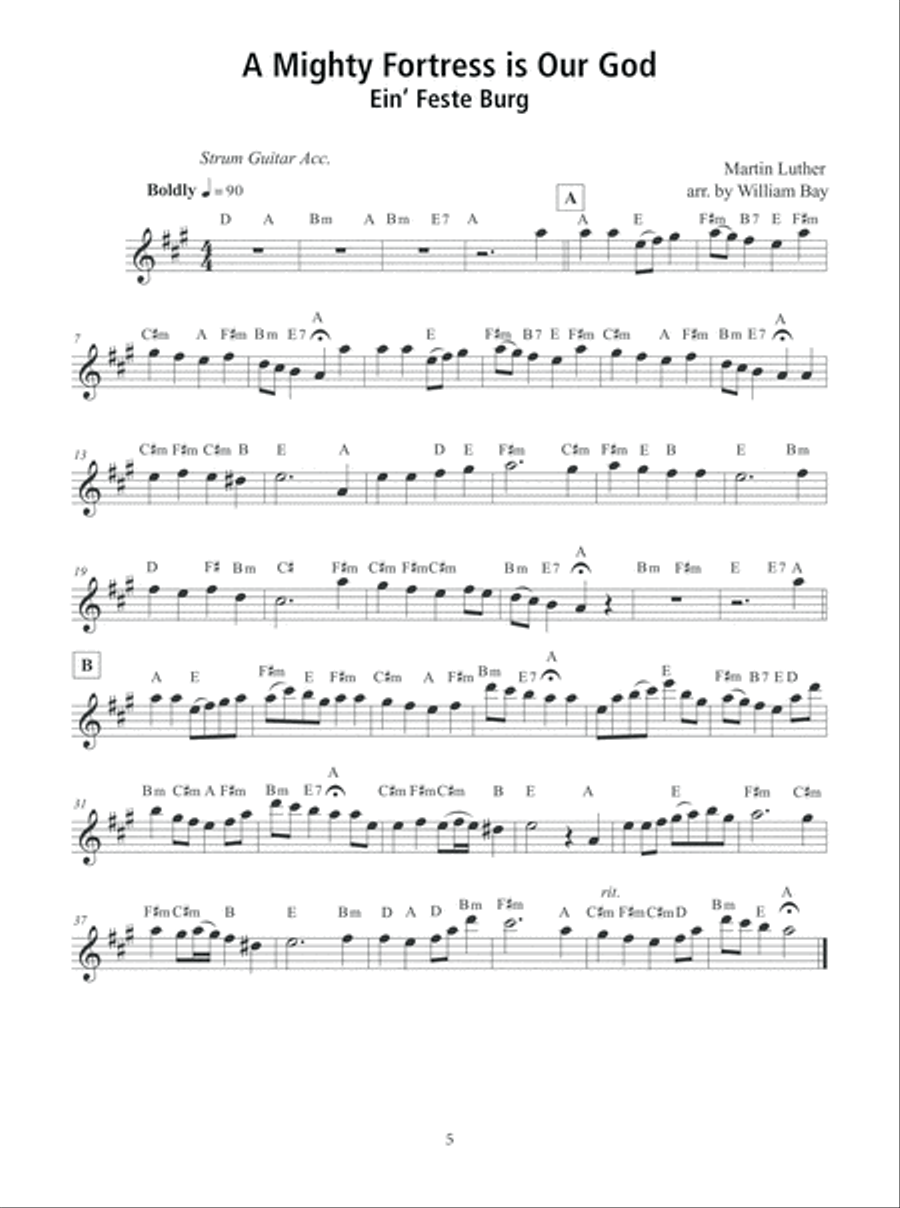 100 Hymns for Flute and Guitar Flute scores gallery preview page 6