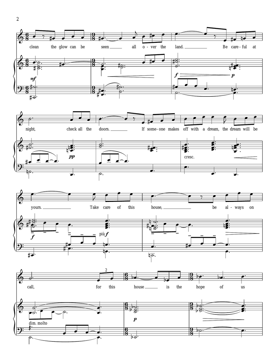 Take Care Of This House Piano, Vocal scores gallery preview page 2