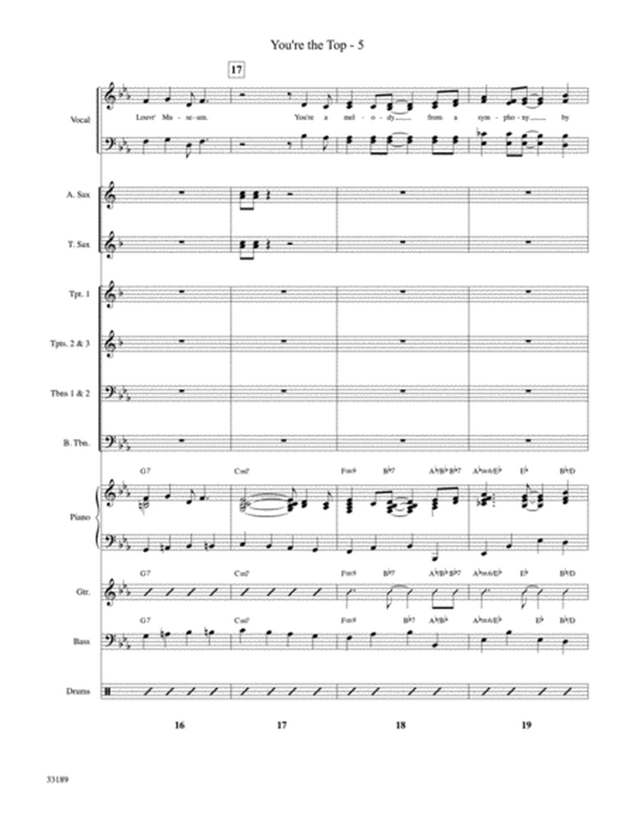 You're the Top (from the musical Anything Goes): Score