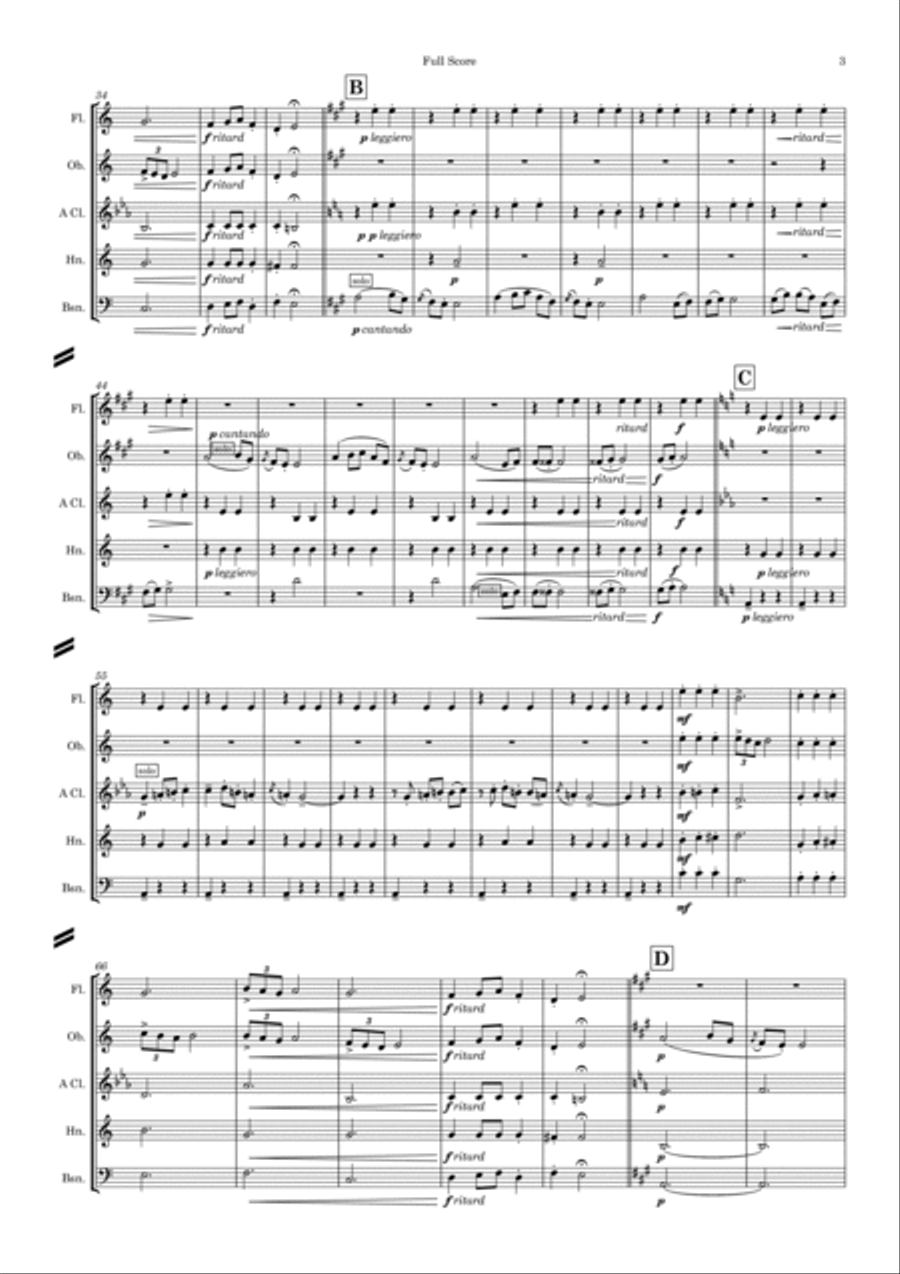 Grieg: Lyric Pieces Op.12 - wind quintet Grieg: Lyric Pieces Op.12 - wind quintet Woodwind Quintet scores gallery preview page 4