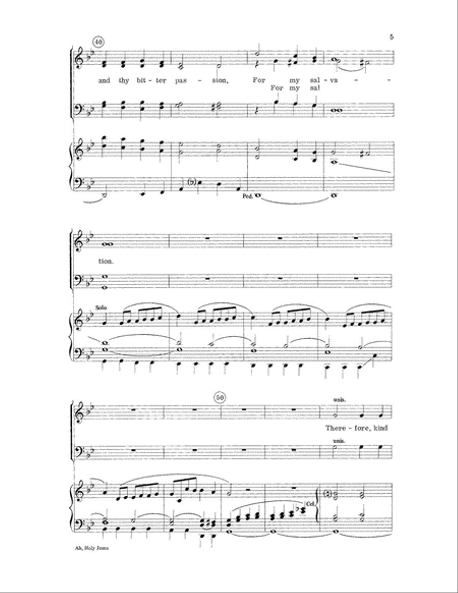 Ah, Holy Jesus 4-Part scores gallery preview page 5