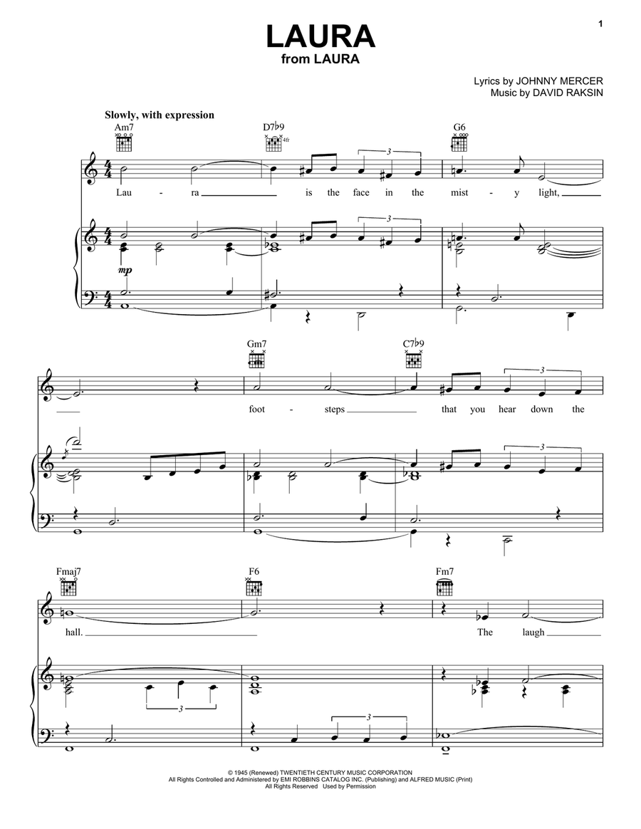 Laura Piano, Vocal, Guitar scores gallery preview page 1