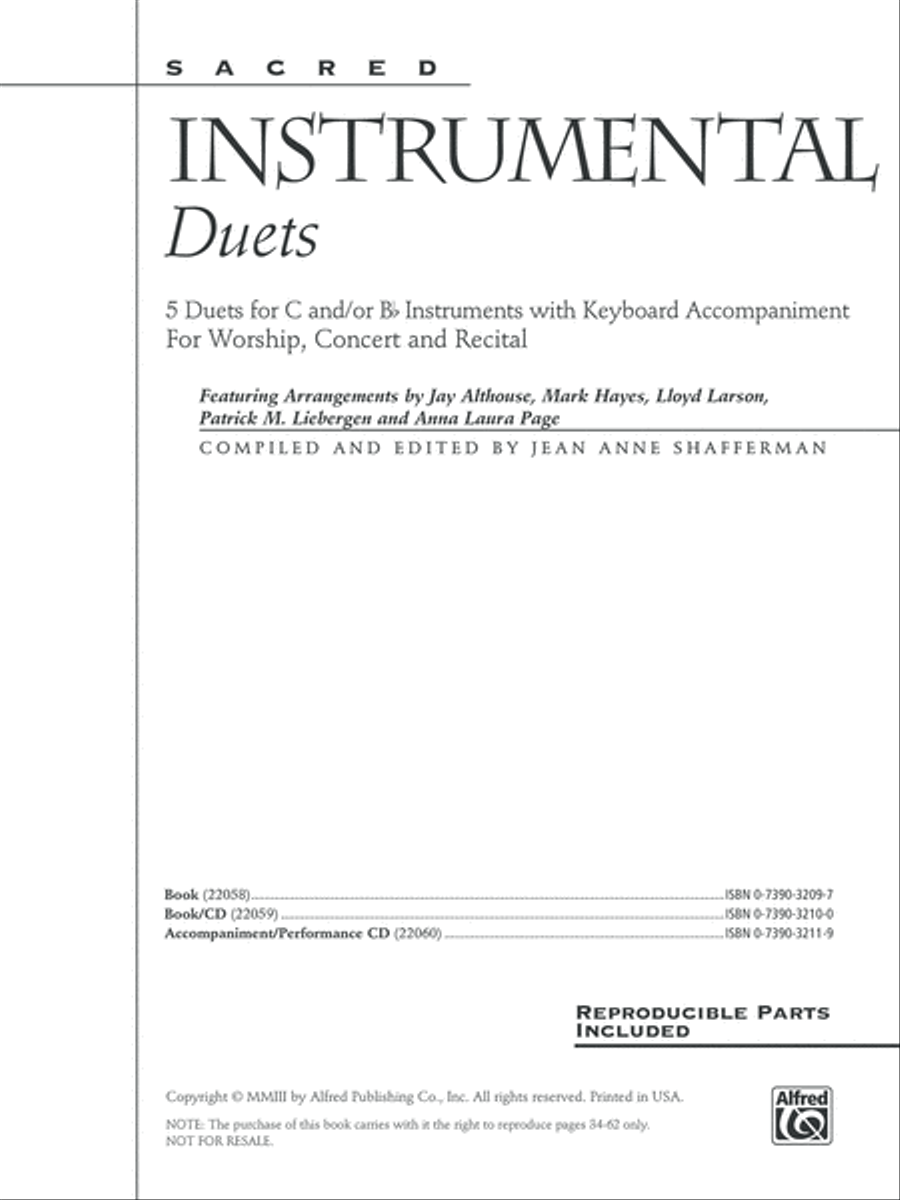 Sacred Instrumental Duets Choir scores gallery preview page 3