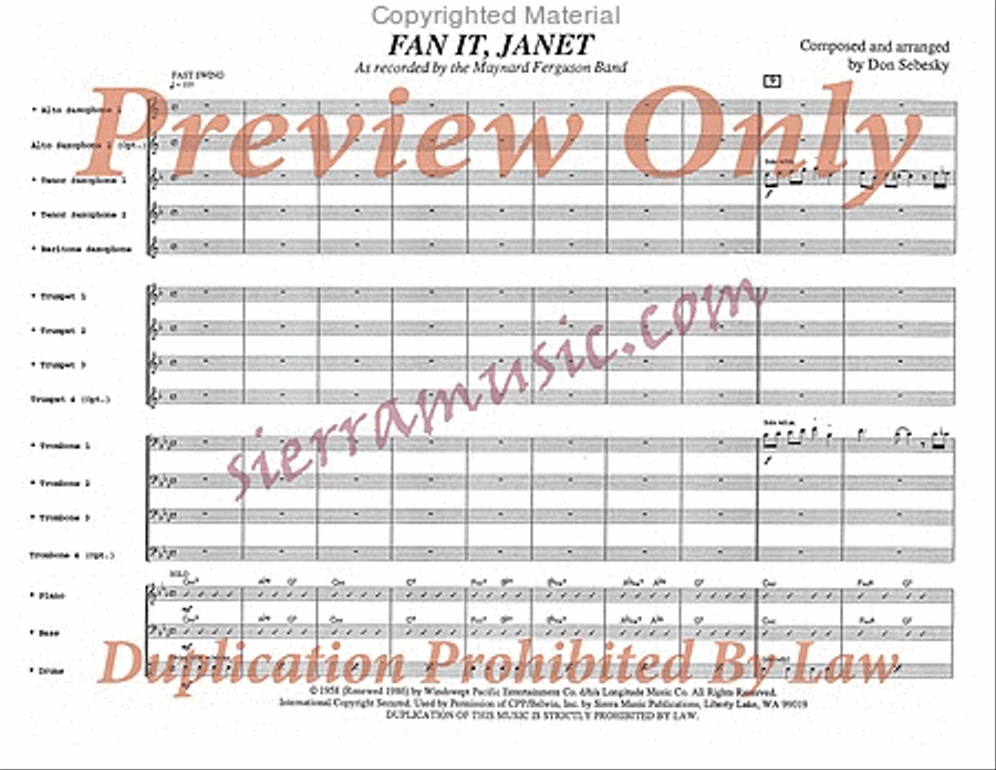 Fan It, Janet Big Band scores gallery preview page 2