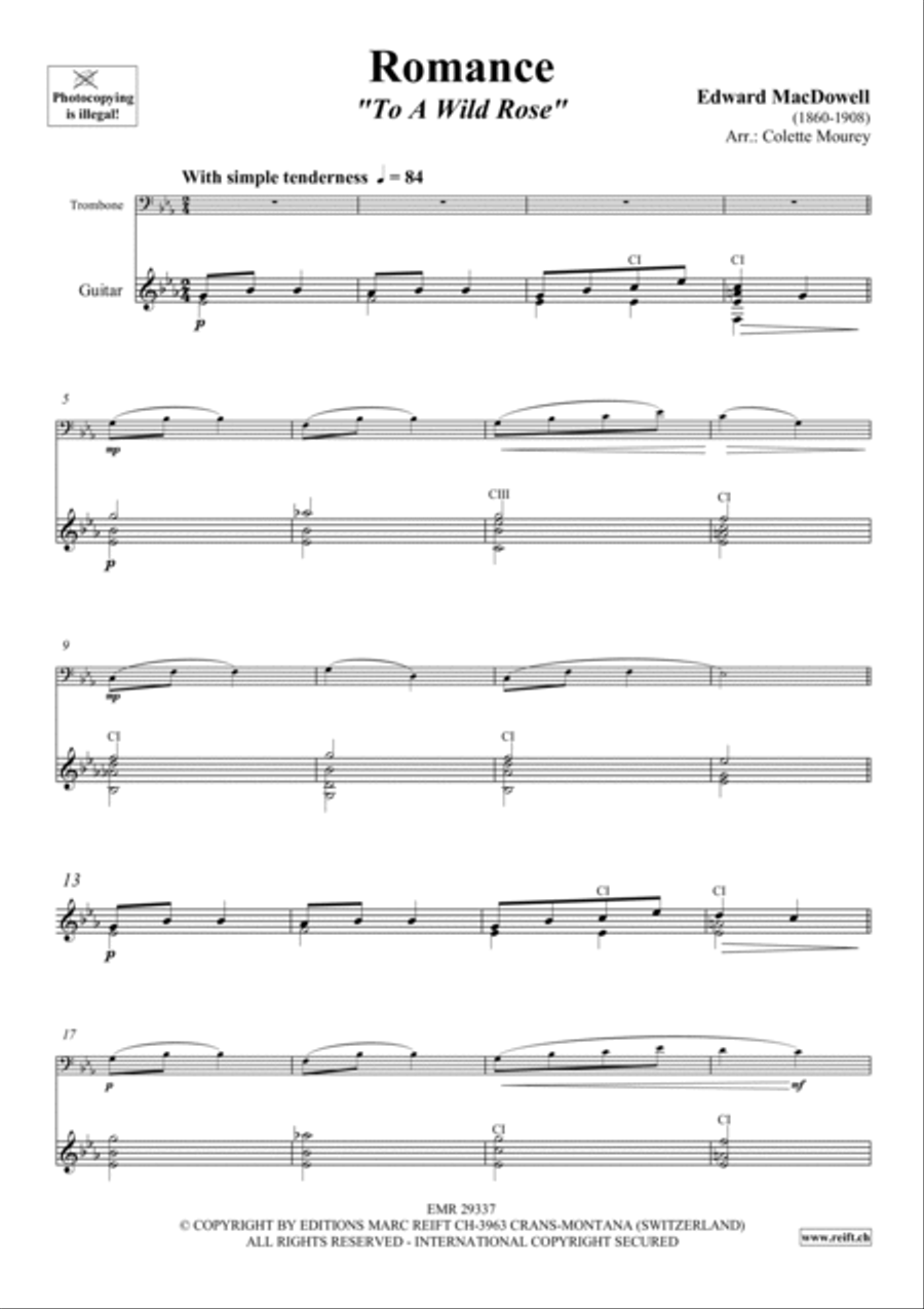 Romance Romance Trombone scores gallery preview page 4