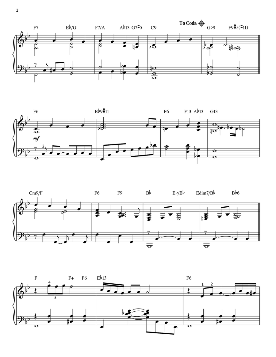Come Sunday Piano Solo scores gallery preview page 2