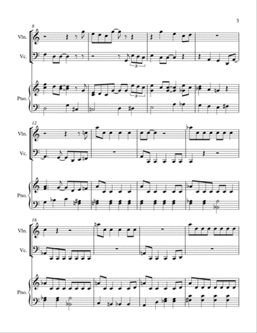 Baby, It's Cold Outside Piano Trio scores gallery preview page 3