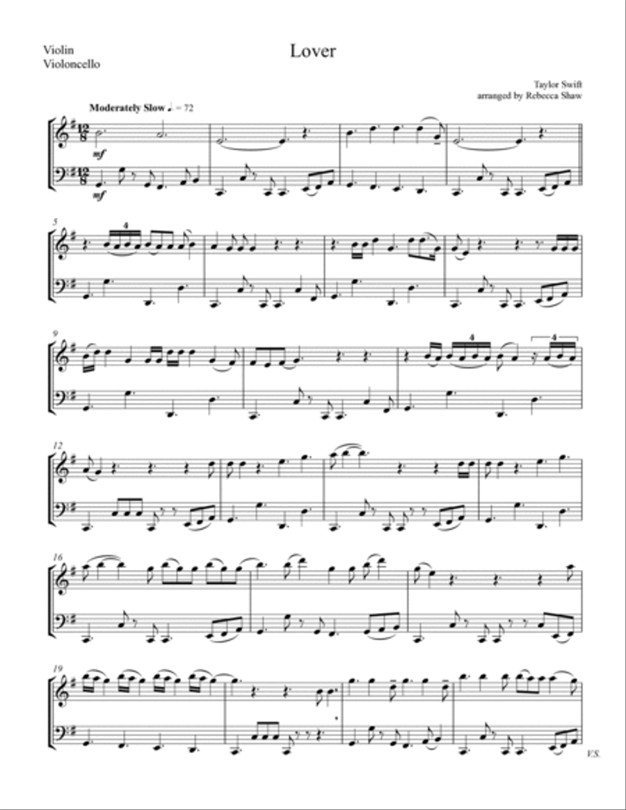 Lover String Quartet scores gallery preview page 6