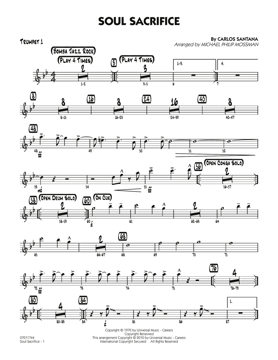 Soul Sacrifice - Trumpet 1
