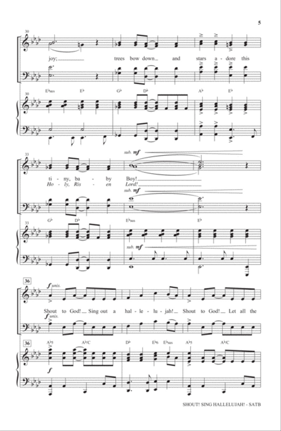 Shout! Sing Hallelujah Shout! Sing Hallelujah 4-Part scores gallery preview page 4