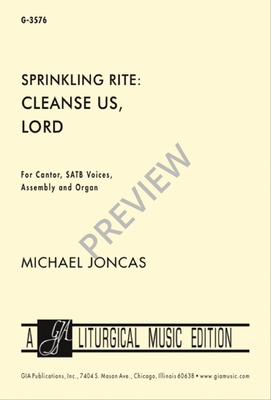 Sprinkling Rite: Cleanse Us, Lord 4-Part scores gallery preview page 2