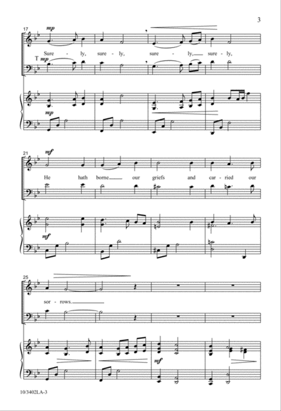 Surely, He Hath Borne Our Griefs 4-Part scores gallery preview page 3