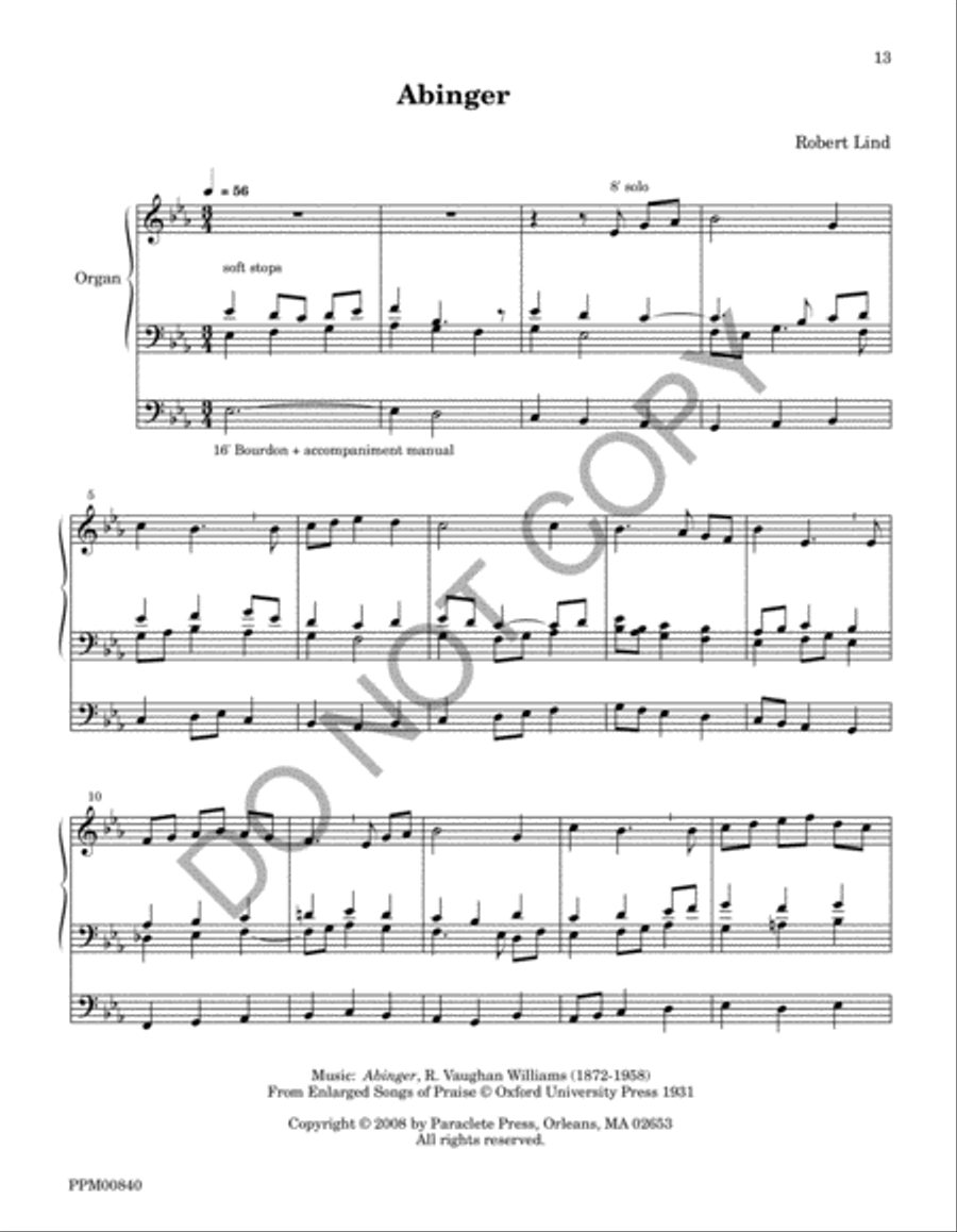 I Sing the Almighty Power of God: Organ Voluntaries on the Hymn Tunes of Ralph Vaughan Williams Volume III Organ scores gallery preview page 16