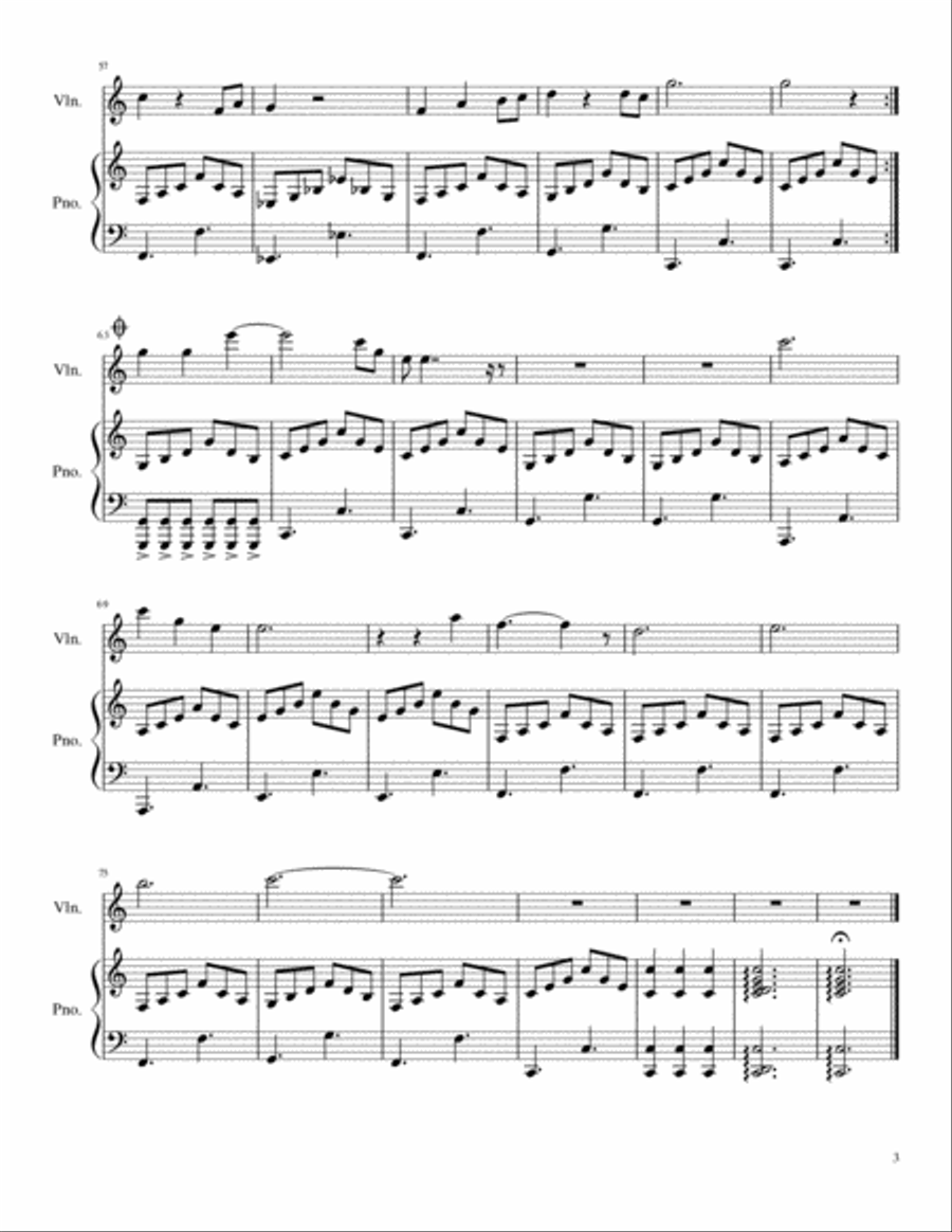 Unchained Melody Violin Solo scores gallery preview page 3