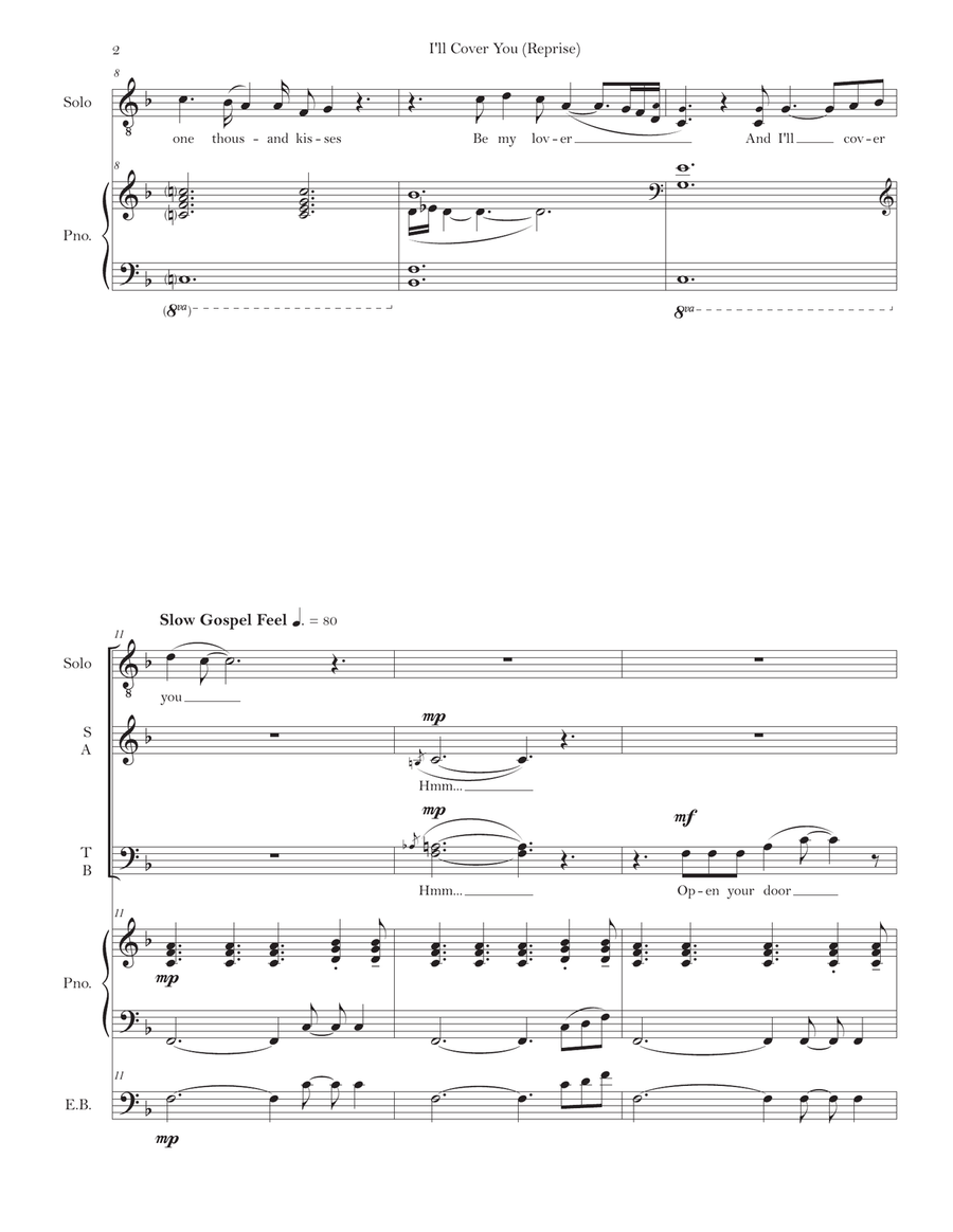 I'll Cover You - Reprise I'll Cover You - Reprise 4-Part scores gallery preview page 2