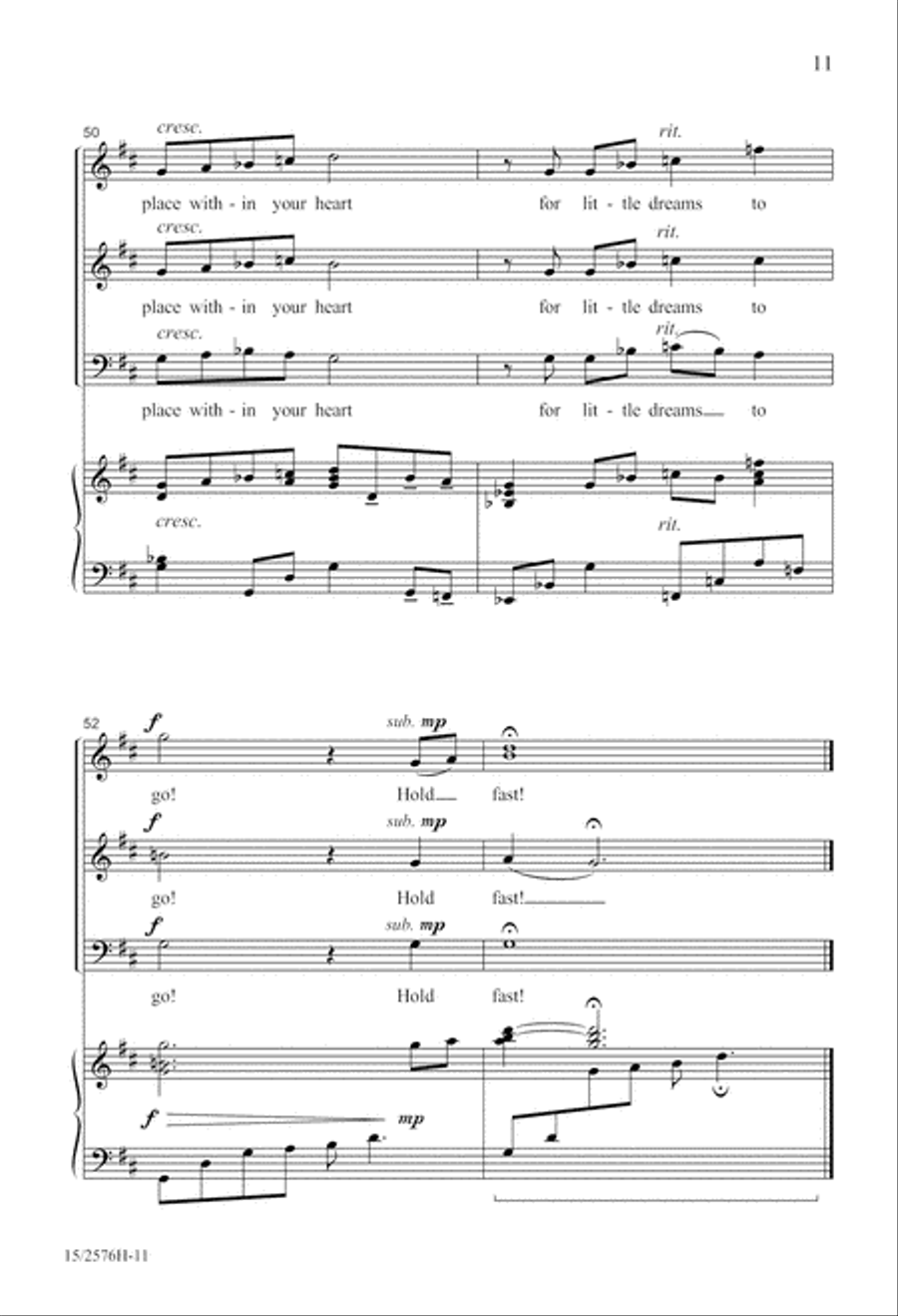 Hold Fast Your Dreams! Hold Fast Your Dreams! 3-Part scores gallery preview page 12