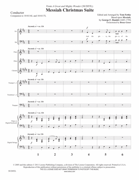 Messiah Christmas Suite - Instrumental Ensemble Score and Parts