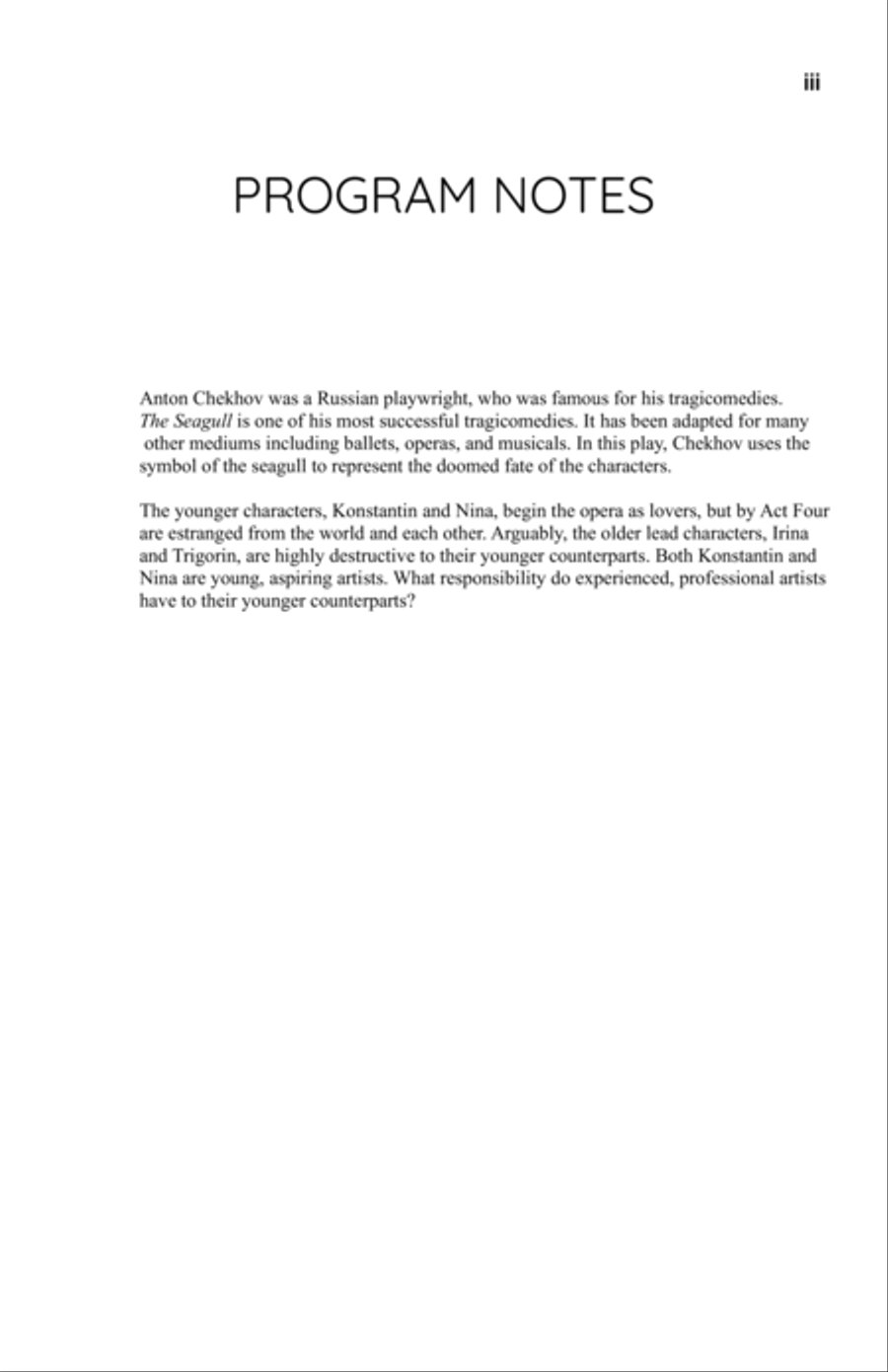 Chekhov's The Seagull: An Opera - Score Only Score scores gallery preview page 3