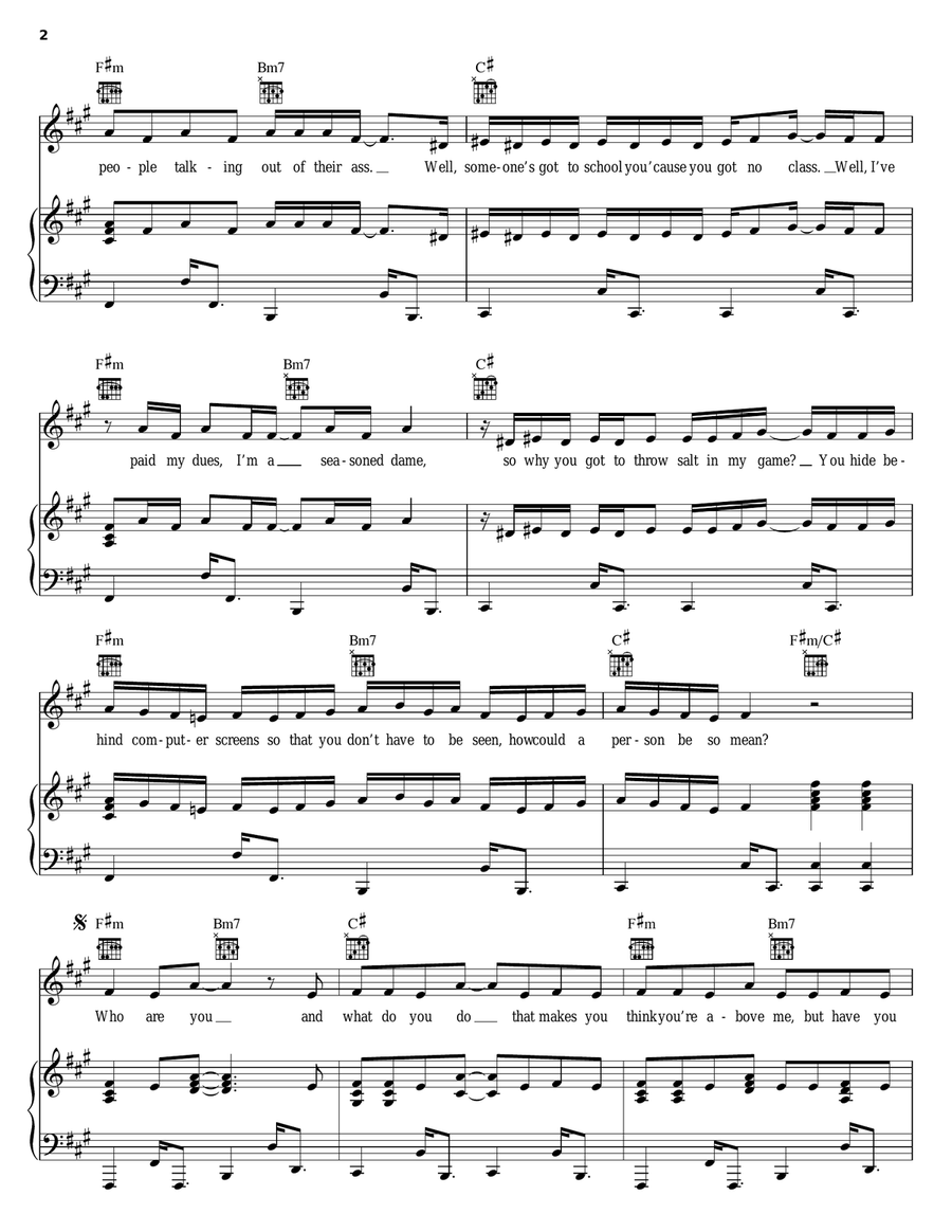 Pedestal Piano, Vocal, Guitar scores gallery preview page 2