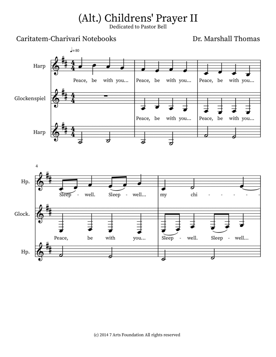 (Alt.) Childrens' Prayer II Percussion scores gallery preview page 1