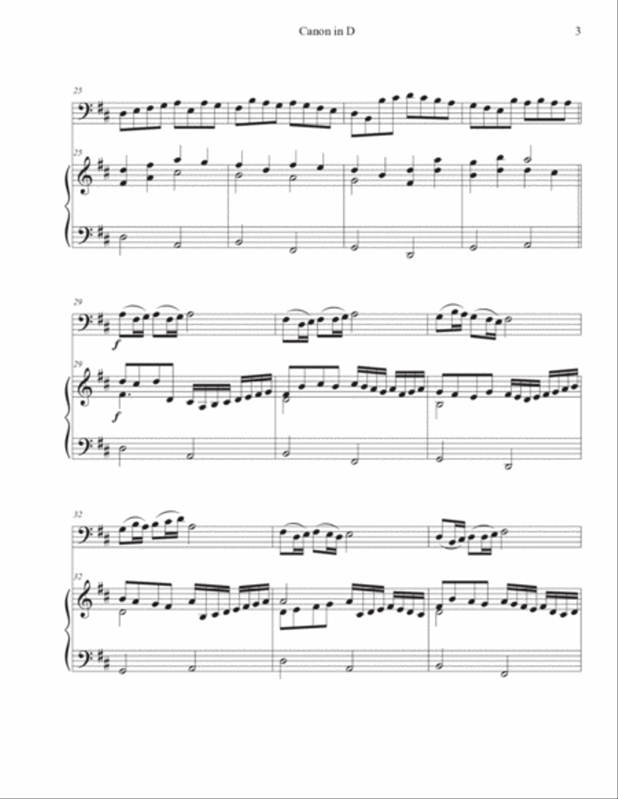 Canon in D (Cello-Piano) Piano scores gallery preview page 3