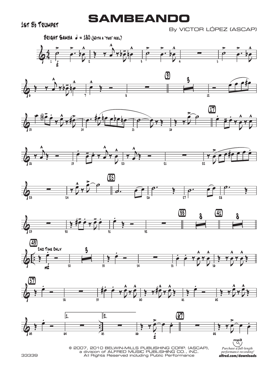 Sambeando: 1st B-flat Trumpet