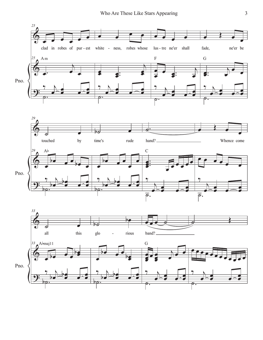 Who Are These Like Stars Appearing (Vocal solo) Piano, Vocal scores gallery preview page 3